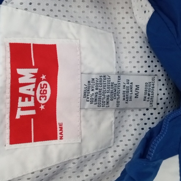 Brand New Never Worn Team 365 Blue and White Full Zip Windbreaker - Picture 2 of 5